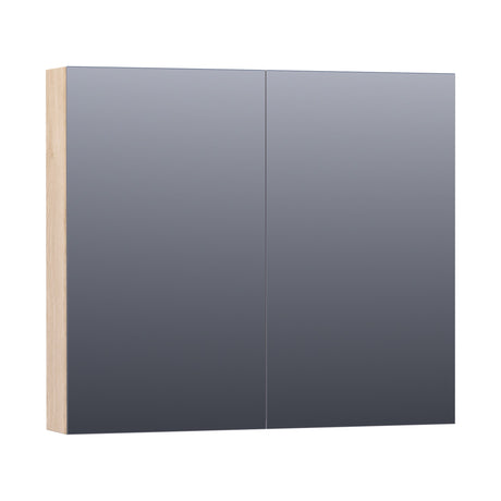 BRAUER Impress Deluxe spiegelkast 80 met interne en externe verlichting 2 dubbelzijdige spiegeldeuren Sunlit SK-IMD80SL
