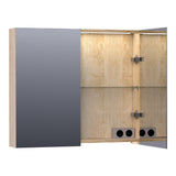 BRAUER Impress Deluxe spiegelkast 80 met interne en externe verlichting 2 dubbelzijdige spiegeldeuren Sunlit SK-IMD80SL