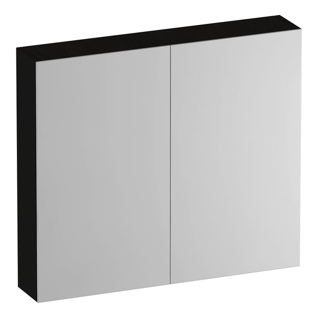 BRAUER Impress Deluxe spiegelkast 80 met interne en externe verlichting 2 dubbelzijdige spiegeldeuren Timber Black SK-IMD80TB