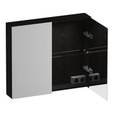BRAUER Impress Deluxe spiegelkast 80 met interne en externe verlichting 2 dubbelzijdige spiegeldeuren Timber Black SK-IMD80TB
