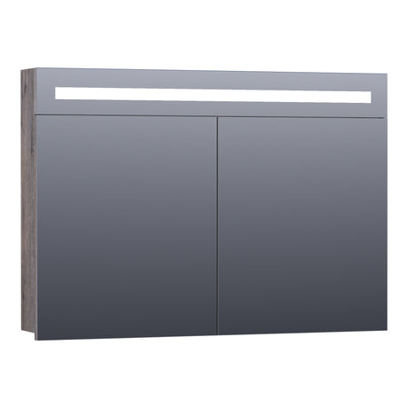 BRAUER Promise spiegelkast 100 met directe verlichting 2 enkelzijdige spiegeldeuren Driftwood SK-PR100DR