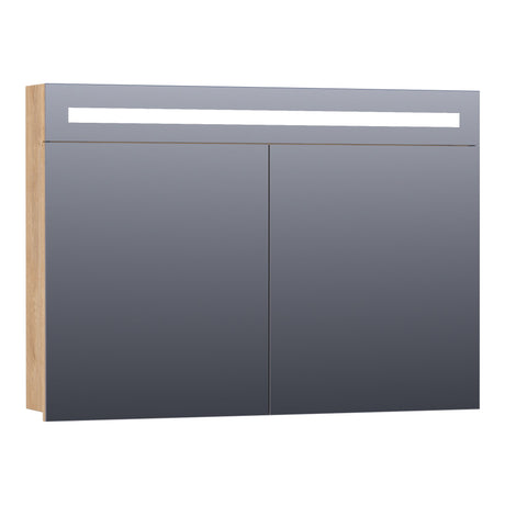 BRAUER Promise spiegelkast 100 met directe verlichting 2 enkelzijdige spiegeldeuren Forest Tan SK-PR100FT
