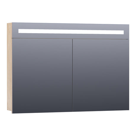 BRAUER Promise spiegelkast 100 met directe verlichting 2 enkelzijdige spiegeldeuren Forest Wheat SK-PR100FW