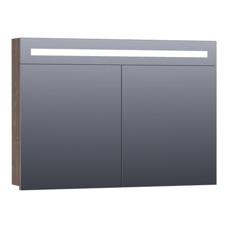 BRAUER Promise spiegelkast 100 met directe verlichting 2 enkelzijdige spiegeldeuren Grove SK-PR100GR