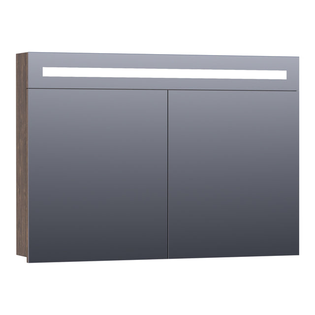 BRAUER Promise spiegelkast 100 met directe verlichting 2 enkelzijdige spiegeldeuren Grove SK-PR100GR