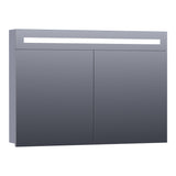 BRAUER Promise spiegelkast 100 met directe verlichting 2 enkelzijdige spiegeldeuren mat grijs SK-PR100MG