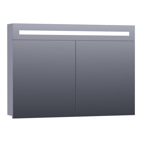 BRAUER Promise spiegelkast 100 met directe verlichting 2 enkelzijdige spiegeldeuren mat grijs SK-PR100MG
