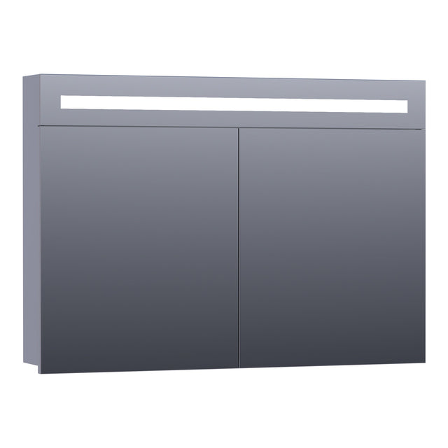 BRAUER Promise spiegelkast 100 met directe verlichting 2 enkelzijdige spiegeldeuren mat grijs SK-PR100MG