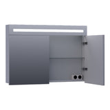 BRAUER Promise spiegelkast 100 met directe verlichting 2 enkelzijdige spiegeldeuren mat grijs SK-PR100MG