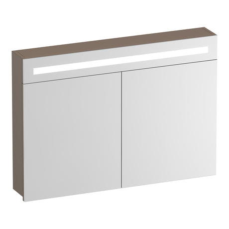 BRAUER Promise spiegelkast 100 met verlichting 2 spiegeldeuren mat mokka SK-PR100MM