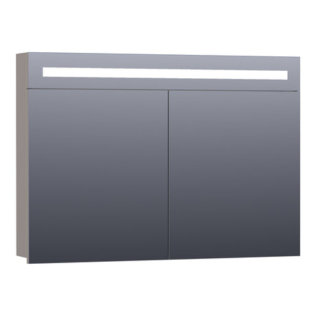 BRAUER Promise spiegelkast 100 met directe verlichting 2 enkelzijdige spiegeldeuren mat taupe SK-PR100MT