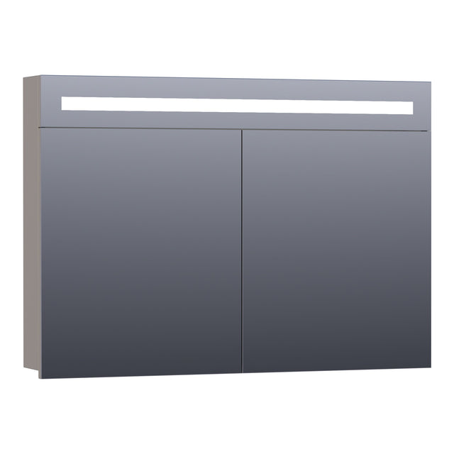 BRAUER Promise spiegelkast 100 met directe verlichting 2 enkelzijdige spiegeldeuren mat taupe SK-PR100MT