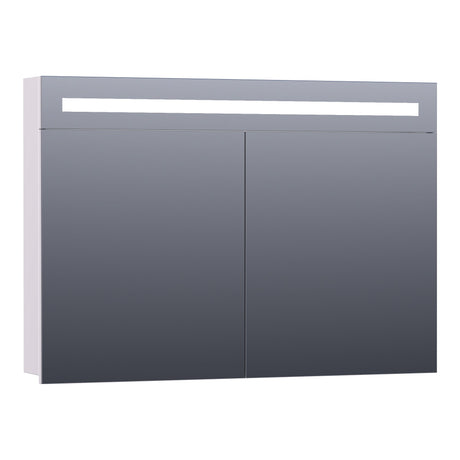BRAUER Promise spiegelkast 100 met directe verlichting 2 enkelzijdige spiegeldeuren mat wit SK-PR100MW
