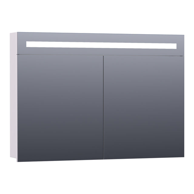 BRAUER Promise spiegelkast 100 met directe verlichting 2 enkelzijdige spiegeldeuren mat wit SK-PR100MW