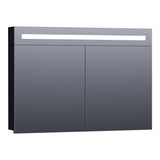 BRAUER Promise spiegelkast 100 met directe verlichting 2 enkelzijdige spiegeldeuren mat zwart SK-PR100MZ