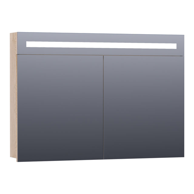 BRAUER Promise spiegelkast 100 met directe verlichting 2 enkelzijdige spiegeldeuren Sunlit SK-PR100SL