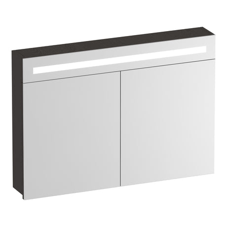 BRAUER Promise spiegelkast 100 met verlichting 2 spiegeldeuren Timber Anthracite SK-PR100TA