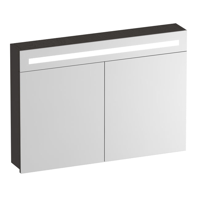 BRAUER Promise spiegelkast 100 met verlichting 2 spiegeldeuren Timber Anthracite SK-PR100TA