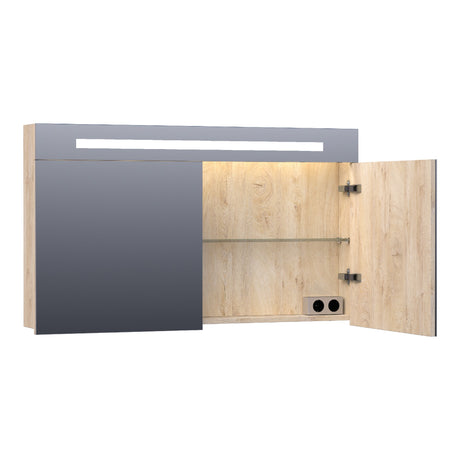 BRAUER Promise spiegelkast 120 met directe verlichting 2 enkelzijdige spiegeldeuren Forest Wheat SK-PR120FW