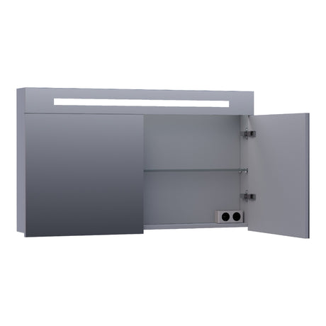 BRAUER Promise spiegelkast 120 met directe verlichting 2 enkelzijdige spiegeldeuren mat grijs SK-PR120MG