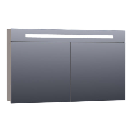 BRAUER Promise spiegelkast 120 met directe verlichting 2 enkelzijdige spiegeldeuren mat taupe SK-PR120MT
