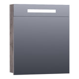 BRAUER Promise spiegelkast 60 met directe verlichting 1 linksdraaiende enkelzijdige spiegeldeur Driftwood SK-PR60LDR