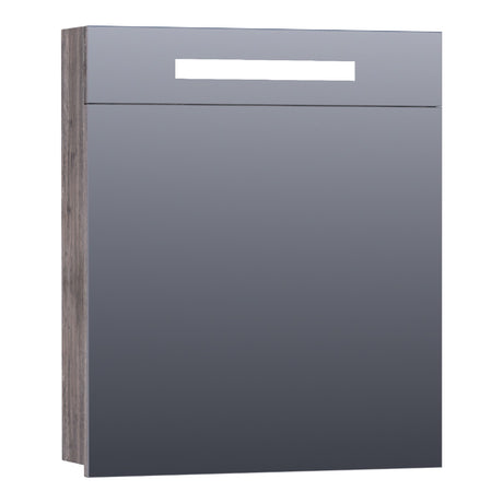 BRAUER Promise spiegelkast 60 met directe verlichting 1 linksdraaiende enkelzijdige spiegeldeur Driftwood SK-PR60LDR