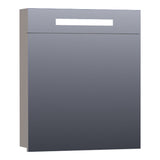 BRAUER Promise spiegelkast 60 met directe verlichting 1 linksdraaiende enkelzijdige spiegeldeur mat taupe SK-PR60LMT