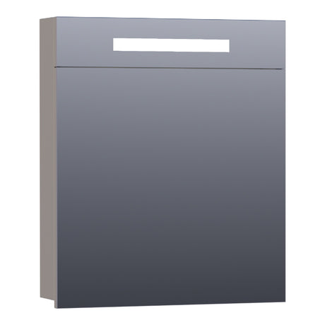BRAUER Promise spiegelkast 60 met directe verlichting 1 linksdraaiende enkelzijdige spiegeldeur mat taupe SK-PR60LMT