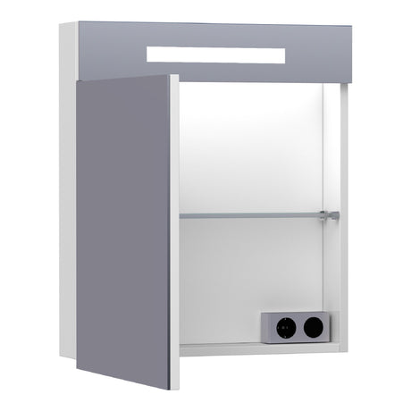 BRAUER Promise spiegelkast 60 met directe verlichting 1 linksdraaiende enkelzijdige spiegeldeur mat wit SK-PR60LMW