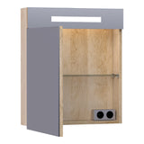 BRAUER Promise spiegelkast 60 met directe verlichting 1 linksdraaiende enkelzijdige spiegeldeur Sunlit SK-PR60LSL