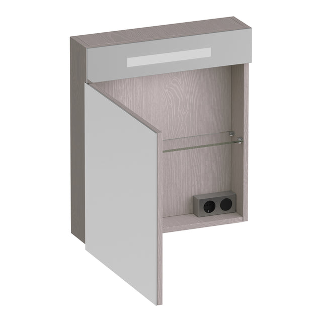 BRAUER Promise spiegelkast 60 met verlichting 1 linksdraaiende spiegeldeur Timber Greige SK-PR60LTE