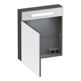 BRAUER Promise spiegelkast 60 met verlichting 1 linksdraaiende spiegeldeur Timber Grey SK-PR60LTG