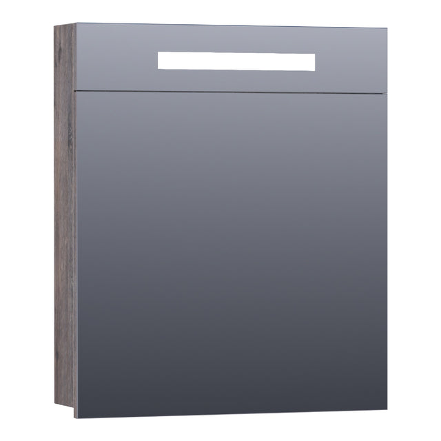 BRAUER Promise spiegelkast 60 met directe verlichting 1 rechtsdraaiende enkelzijdige spiegeldeur Driftwood SK-PR60RDR