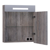 BRAUER Promise spiegelkast 60 met directe verlichting 1 rechtsdraaiende enkelzijdige spiegeldeur Driftwood SK-PR60RDR