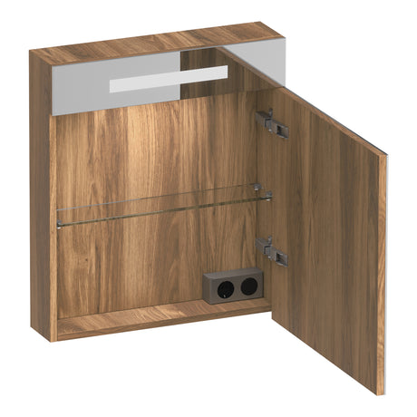 BRAUER Promise spiegelkast 60 met verlichting 1 rechtsdraaiende spiegeldeur Honey SK-PR60RHO