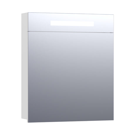BRAUER Promise spiegelkast 60 met directe verlichting 1 rechtsdraaiende enkelzijdige spiegeldeur hoogglans wit SK-PR60RHW