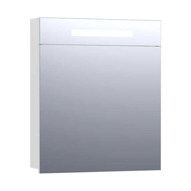 BRAUER Promise spiegelkast 60 met directe verlichting 1 rechtsdraaiende enkelzijdige spiegeldeur hoogglans wit SK-PR60RHW