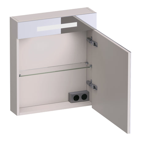 BRAUER Promise spiegelkast 60 met verlichting 1 rechtsdraaiende spiegeldeur mat zand SK-PR60RMS