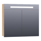 BRAUER Promise spiegelkast 80 met directe verlichting 2 enkelzijdige spiegeldeuren Forest Tan SK-PR80FT
