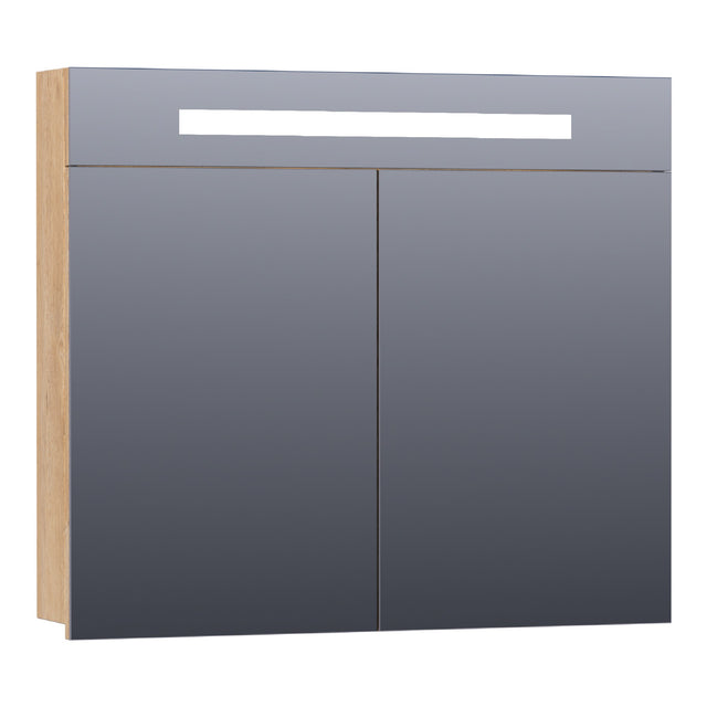 BRAUER Promise spiegelkast 80 met directe verlichting 2 enkelzijdige spiegeldeuren Forest Tan SK-PR80FT