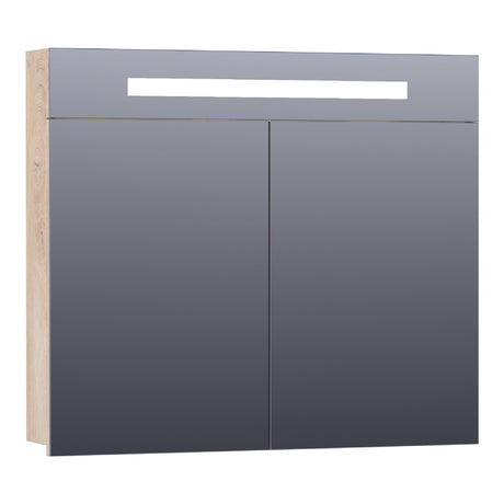 BRAUER Promise spiegelkast 80 met directe verlichting 2 enkelzijdige spiegeldeuren Forest Wheat SK-PR80FW