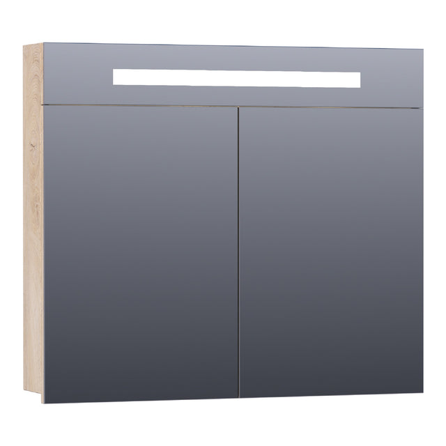 BRAUER Promise spiegelkast 80 met directe verlichting 2 enkelzijdige spiegeldeuren Forest Wheat SK-PR80FW