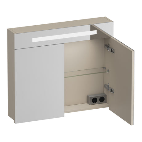 BRAUER Promise spiegelkast 80 met verlichting 2 spiegeldeuren mat beige SK-PR80MB