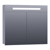 BRAUER Promise spiegelkast 80 met directe verlichting 2 enkelzijdige spiegeldeuren mat grijs SK-PR80MG