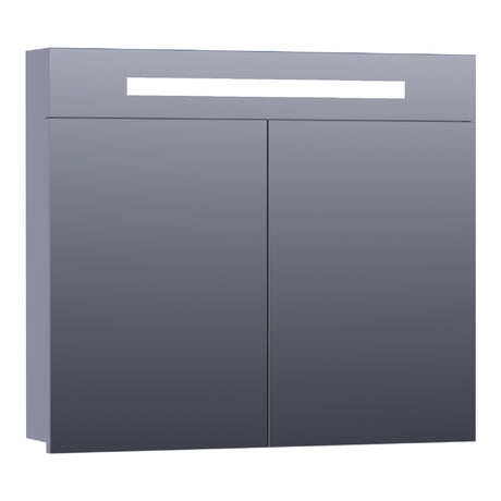 BRAUER Promise spiegelkast 80 met directe verlichting 2 enkelzijdige spiegeldeuren mat grijs SK-PR80MG