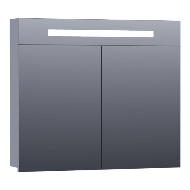 BRAUER Promise spiegelkast 80 met directe verlichting 2 enkelzijdige spiegeldeuren mat grijs SK-PR80MG