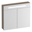 BRAUER Promise spiegelkast 80 met verlichting 2 spiegeldeuren mat mokka SK-PR80MM