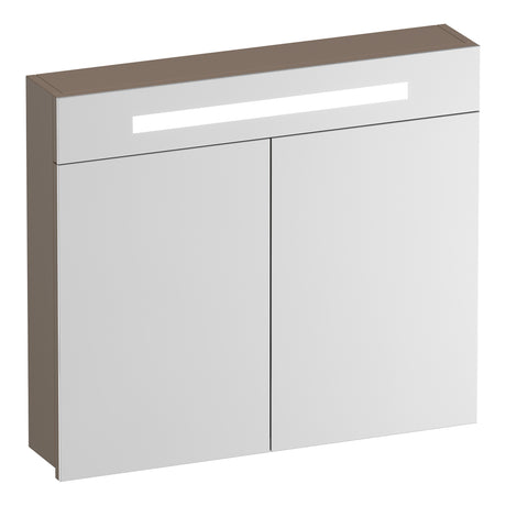 BRAUER Promise spiegelkast 80 met verlichting 2 spiegeldeuren mat mokka SK-PR80MM