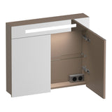BRAUER Promise spiegelkast 80 met verlichting 2 spiegeldeuren mat mokka SK-PR80MM